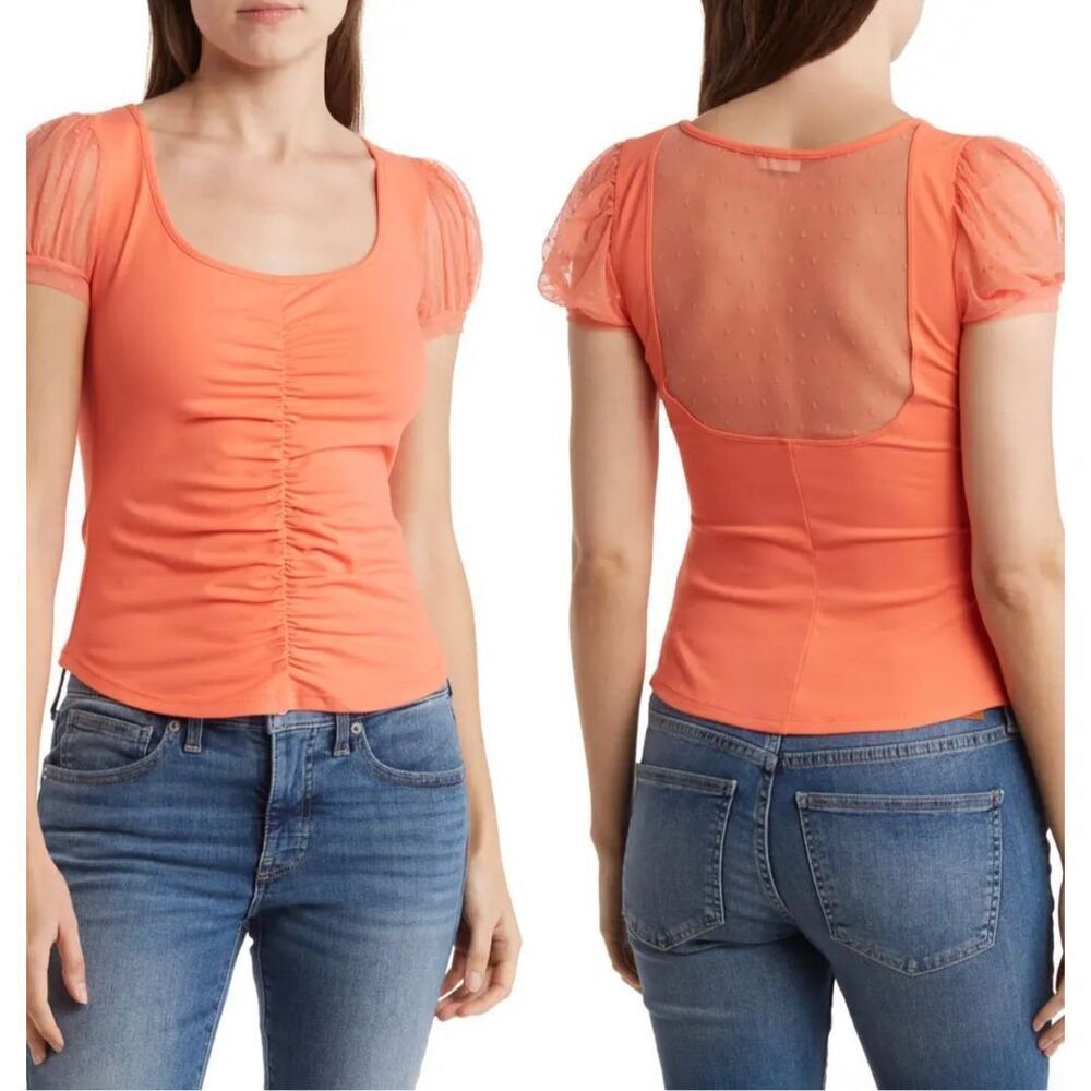 Free People Blush Up‎ Cami ruched blouse XS